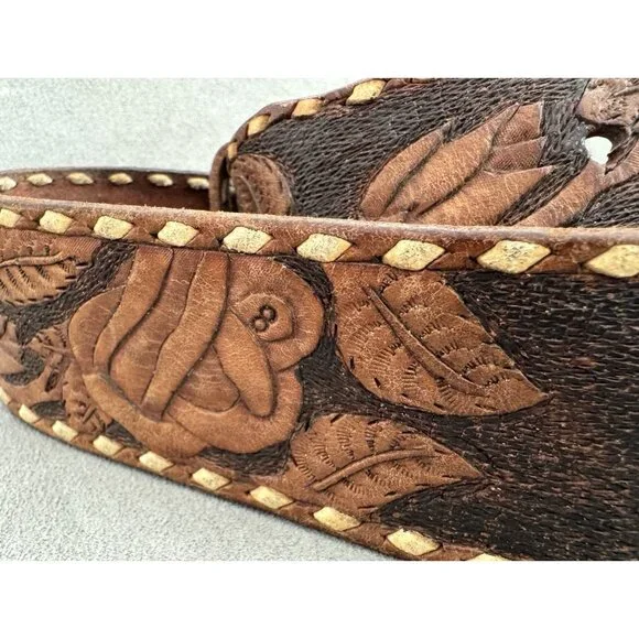 HUGE Vtg DIABLO Western STERLING Silver TROPHY Belt BUCKLE 3.5x5.5 RODEO Cowboy